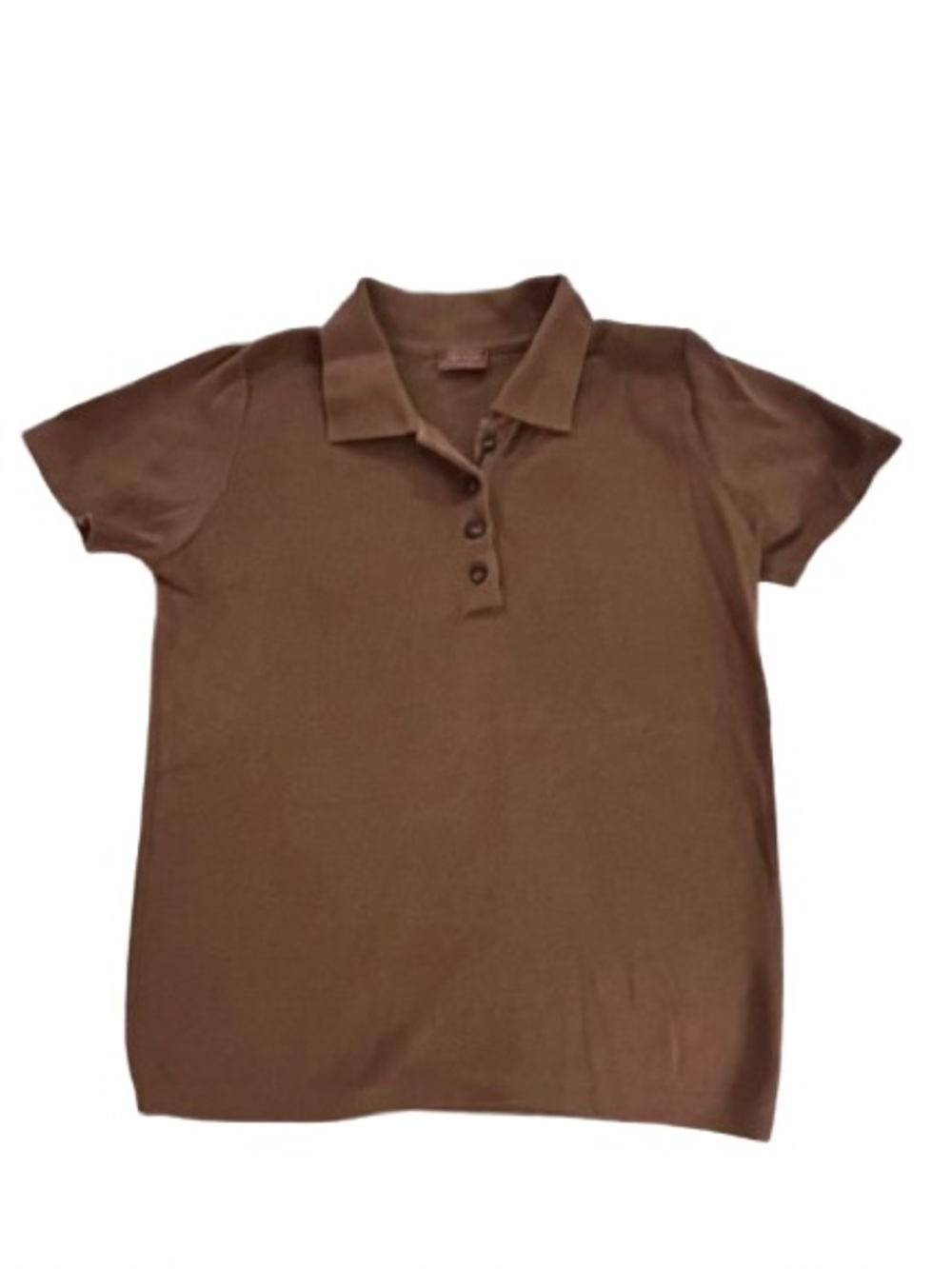 Brandy Melville/John Galt- Brown Knit Short Sleeve Collared Top.